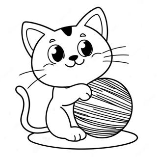 Simarik Kedi Ip Topu Ile Boyama Sayfasi 2173-2565