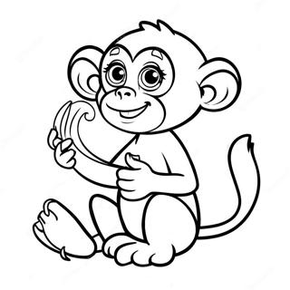 Komik Maymunun Muz Yemesi Boyama Sayfasi 22145-4832