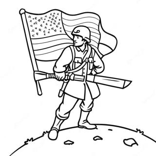 Cesur Asker Bayrakla Boyama Sayfasi 23793-5187