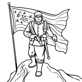 Cesur Asker Bayrakla Boyama Sayfasi 23793-5188