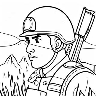 Korkusuz Asker Devriye Gezerken Boyama Sayfasi 23796-5197