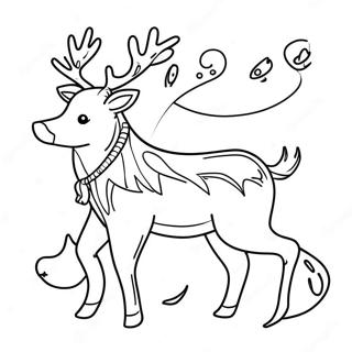 Noel Isiklariyla Festif Ren Geyigi Boyama Sayfasi 23983-5238