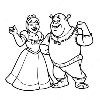 Shrek Ve Fiona Dans Ediyor Boyama Sayfasi 24078 5254