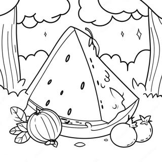 Karpuz Piknik Manzarasi Boyama Sayfasi 26166-5717