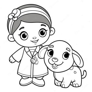 Doc Mcstuffins Ile Lambie Boyama Sayfasi 27294-5935