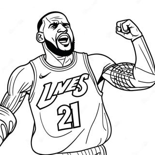 Lebron James Aksiyon Halinde Boyama Sayfasi 28308-6158