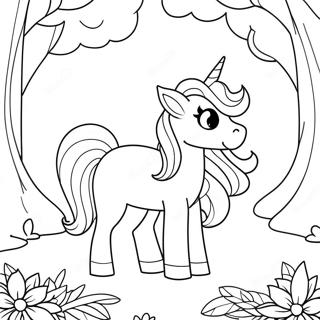 Sevimli Tekboynuz Bir Fantastik Ormanda Boyama Sayfasi 289 284