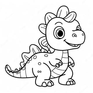 Mutlu Chibi Dinozor Boyama Sayfasi 29205-6359