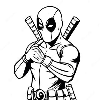 Deadpool Aksiyon Halinde Boyama Sayfasi 30556-6654