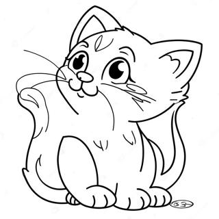 Oyunbaz Yavru Kedi Boyama Sayfasi 3093-1377