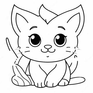 Oyunbaz Yavru Kedi Boyama Sayfasi 3093-1378