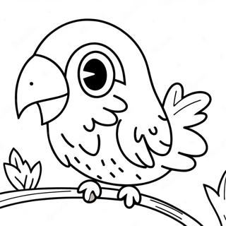 Renkli Papagan Boyama Sayfasi 3094-2497