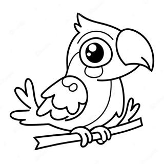 Renkli Papagan Boyama Sayfasi 3094-2500