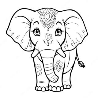 Nazik Fil Boyama Sayfasi 3095-1317