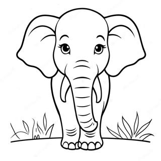 Nazik Fil Boyama Sayfasi 3095-1319