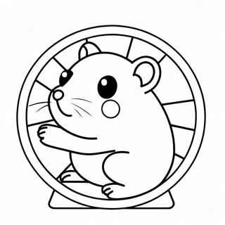 Sevimli Hamster Tekerlekte Boyama Sayfasi 31645-6894