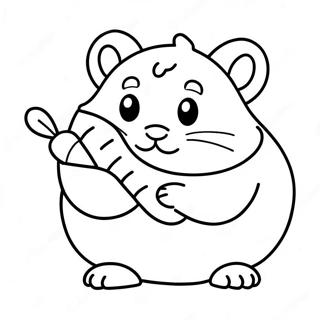 Kabarcikli Hamster Havuc Ile Boyama Sayfasi 31646-6899