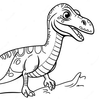 Renkli Velociraptor Kukreyen Boyama Sayfasi 32632-7116