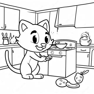 Tom Ve Jerry Renkli Mutfak Manzarasi Boyama Sayfasi 33352-7292