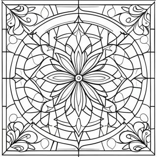 Geometrik Sulu Cam Desenleri Boyama Sayfasi 33716 7361