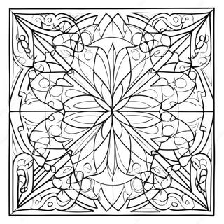 Geometrik Sulu Cam Desenleri Boyama Sayfasi 33716 7362