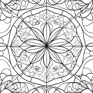 Geometrik Sulu Cam Desenleri Boyama Sayfasi 33716 7364