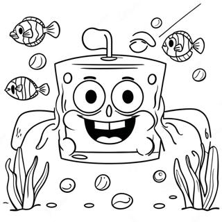 Spongebob Karesortun Su Alti Macerasi Boyama Sayfasi 34085-7434