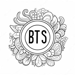Bts Logosu Renkli Arka Plan Ile Boyama Sayfasi 34436-7520