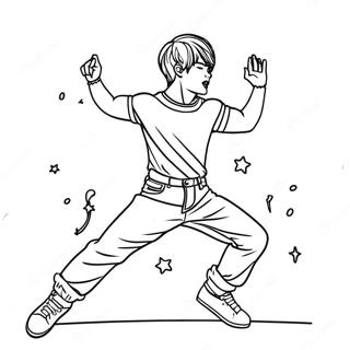 Jimin Pariltilarla Dans Ederken Boyama Sayfasi 34437-7521