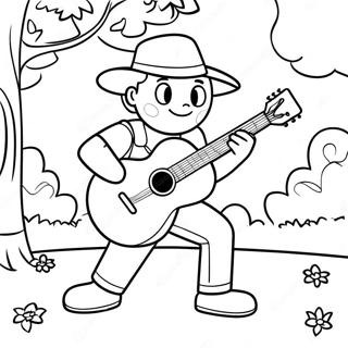 V Parkta Gitar Calarken Boyama Sayfasi 34438-7526