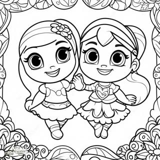 Shimmer Ve Shine Eglenceli Arkadaslik Boyama Sayfasi 36422 7961