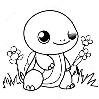 Mutlu Squirtle Ciceklerle Boyama Sayfasi 36599-8000