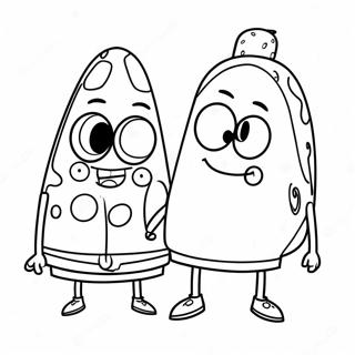 Sunger Bob Ve Patrickin Komik Yuzleri Boyama Sayfasi 3664-474