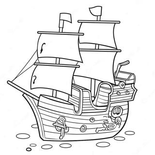 Hazine Sandigi Ile Cizgi Film Korsan Gemisi Boyama Sayfasi 37173-8126