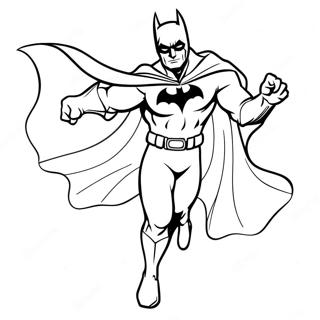 Batman Pelerinle Ucarken Boyama Sayfasi 37924-8281