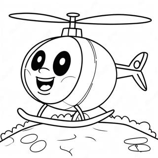 Gulen Pilotlu Sevimli Helikopter Boyama Sayfasi 38831-8479