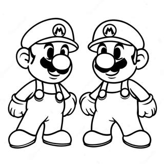 Mario Ve Luigi Takim Oluyor Boyama Sayfasi 39824-8698