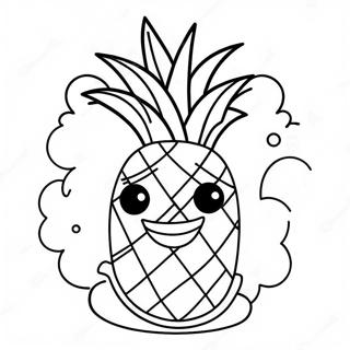 Buyuk Gulumseme Ile Ananas Boyama Sayfasi 39913 8724