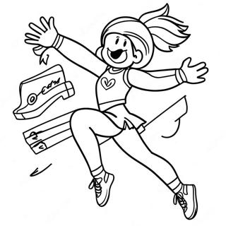 Dinamik Cheerleading Gosterisi Boyama Sayfasi 40004 8741