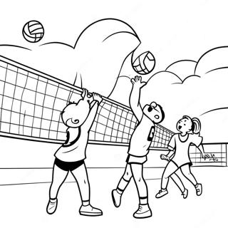 Heyecan Verici Voleybol Maci Boyama Sayfasi 41086-8976