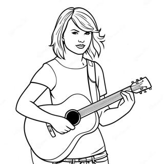 Taylor Swiftin Gitarla Boyama Sayfasi 4108-1390