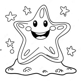 Buyuk Gulumsemeli Sevimli Yildiz Baligi Boyama Sayfasi 42177-9221
