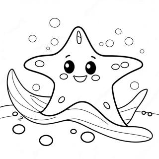 Buyuk Gulumsemeli Sevimli Yildiz Baligi Boyama Sayfasi 42177-9223