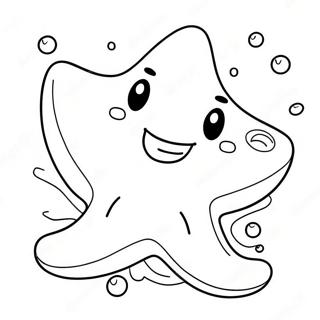 Buyuk Gulumsemeli Sevimli Yildiz Baligi Boyama Sayfasi 42177-9224