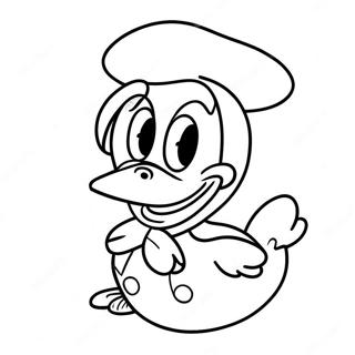 Donald Duck Mutlu Gulumsemesiyle Boyama Sayfasi 43205-9438