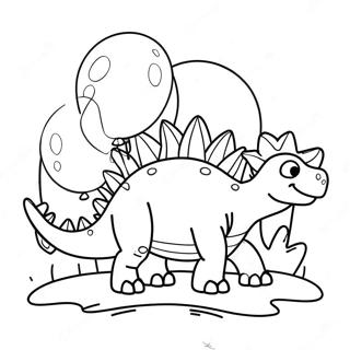 Balonlarla Renkli Stegosaurus Boyama Sayfasi 43295-9469