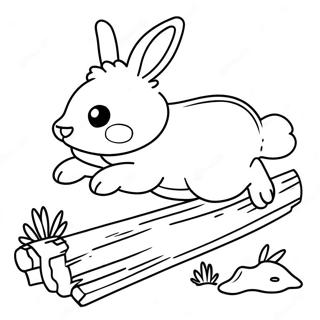 Yumusak Tavsan Kutugun Uzerinden Atlarken Boyama Sayfasi 4378-2683