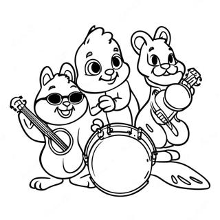 Alvin Ve Sincaplar Enstruman Calan Boyama Sayfasi 44533-9742