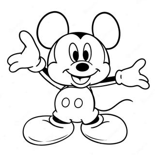 Mickey Mouse Mutlu Boyama Sayfasi 4465-1067