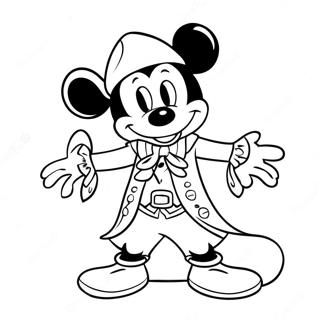 Mickey Mouse Korsan Kostumuyle Boyama Sayfasi 4466-34